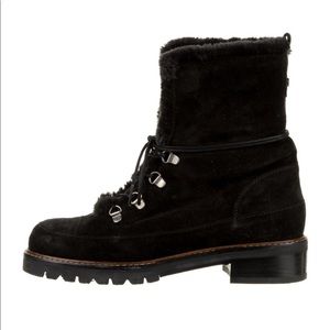 Stuart Weitzman Suede Combat Boots, size 7.5